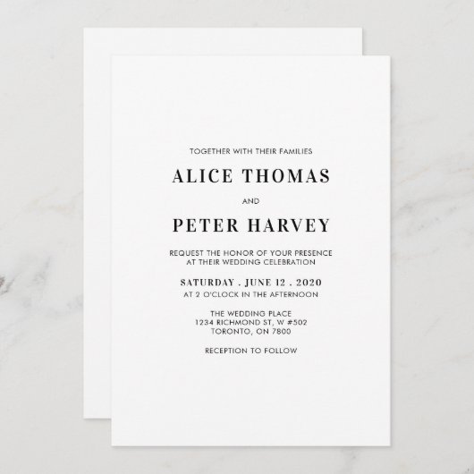 Eenvoudige uitnodiging tot het indienen van een mo (Voorkant / Achterkant)