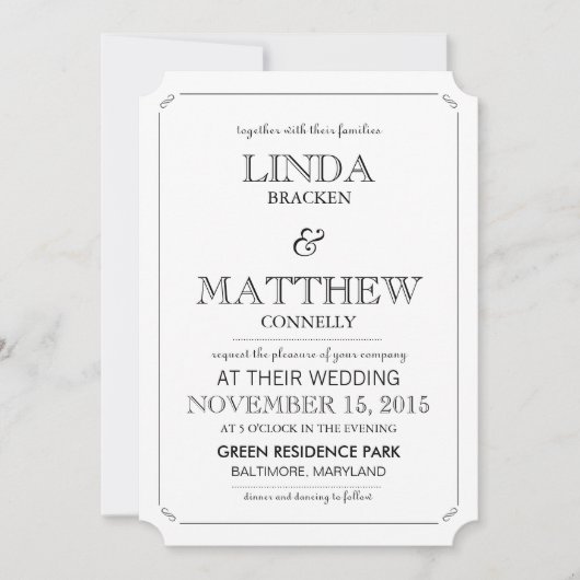 Eenvoudige uitnodiging tot het uitzenden van een z (Voorkant)