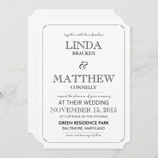 Eenvoudige uitnodiging tot het uitzenden van een z (Voorkant / Achterkant)