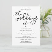 Eenvoudige uitnodiging tot huwelijk met RSVP (Staand voorkant)