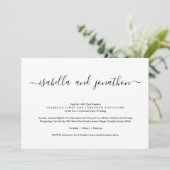 Eenvoudige uitnodiging tot huwelijk met RSVP (Staand voorkant)