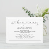 Eenvoudige uitnodiging tot kennisgeving van begraf (Staand voorkant)