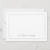 Eenvoudige uitnodiging tot kennisgeving van begraf (Achterkant)