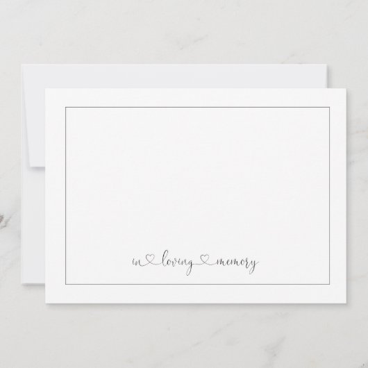 Eenvoudige uitnodiging tot kennisgeving van begraf (Achterkant)