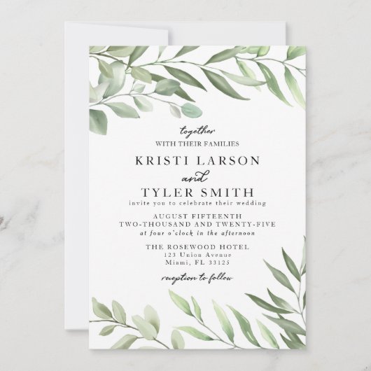 Eenvoudige uitnodiging tot weddenschap door Greene (Voorkant)