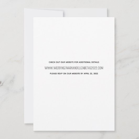 Eenvoudige uitnodiging tot weddenschap met wilde b (Achterkant)