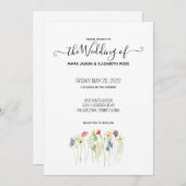 Eenvoudige uitnodiging tot weddenschap met wilde b (Voorkant / Achterkant)