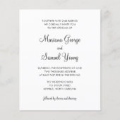 Eenvoudige uitnodiging tot weduwschap in zwart-wit (Voorkant)