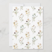 Eenvoudige uitnodiging tot weduwschap met wilde bl (Achterkant)