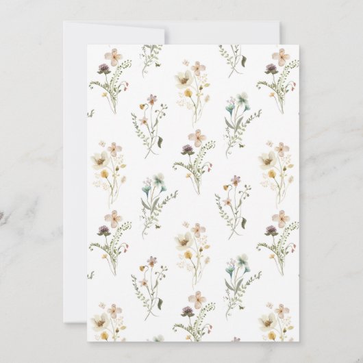 Eenvoudige uitnodiging tot weduwschap met wilde bl (Achterkant)