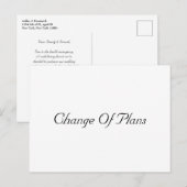 Eenvoudige uitnodiging uitstel trouwdag  (Voorkant / Achterkant)