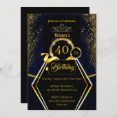 Eenvoudige uitnodiging van 40e verjaardag (Voorkant / Achterkant)