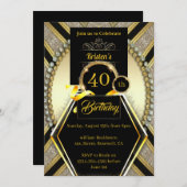 Eenvoudige uitnodiging van 40e verjaardag (Voorkant / Achterkant)
