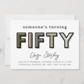 Eenvoudige uitnodiging van 50e verjaardag | 50e ve (Voorkant)