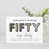 Eenvoudige uitnodiging van 50e verjaardag | 50e ve (Staand voorkant)