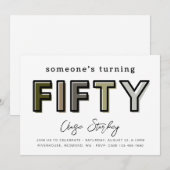 Eenvoudige uitnodiging van 50e verjaardag | 50e ve (Voorkant / Achterkant)