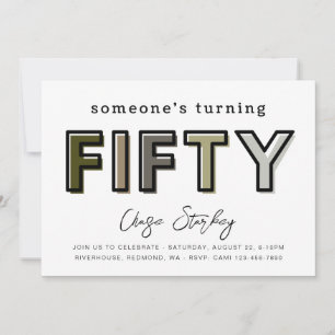 Eenvoudige uitnodiging van 50e verjaardag 50e ve