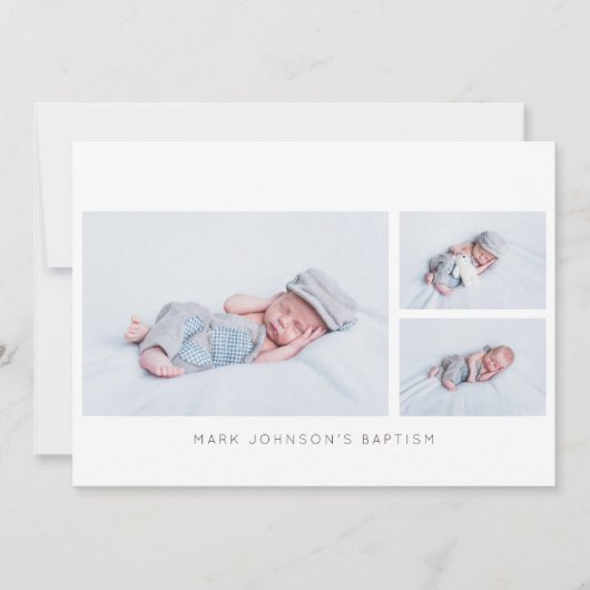 Eenvoudige uitnodiging van Baptism Party voor foto (Voorkant)