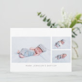 Eenvoudige uitnodiging van Baptism Party voor foto (Staand voorkant)