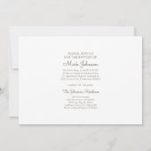 Eenvoudige uitnodiging van Baptism Party voor foto (Achterkant)