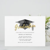 Eenvoudige uitnodiging van de Afstudeerder minimal (Staand voorkant)