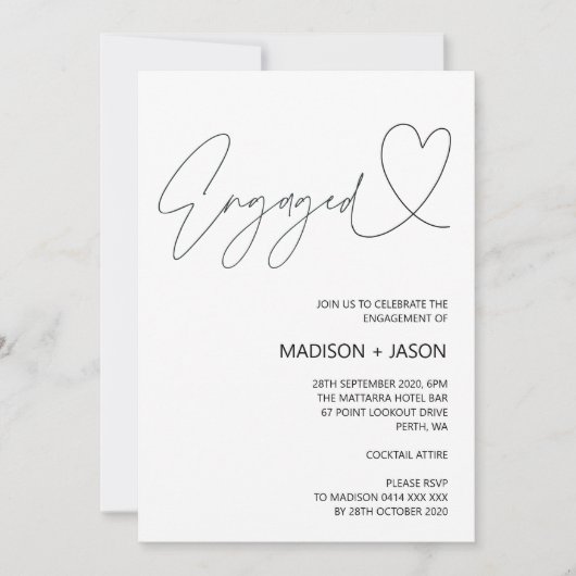 Eenvoudige uitnodiging van de Black and White Enga (Voorkant)