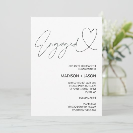 Eenvoudige uitnodiging van de Black and White Enga (Staand voorkant)