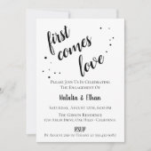 Eenvoudige uitnodiging van de Black White Engageme (Voorkant)