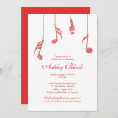 Eenvoudige uitnodiging van de Bridal van de Rode M (Voorkant / Achterkant)