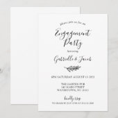 Eenvoudige uitnodiging van de Engagement Party (Voorkant / Achterkant)