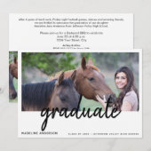 Eenvoudige uitnodiging van de GraduPartij van de G (Voorkant / Achterkant)