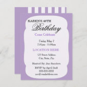 Eenvoudige uitnodiging van de lavender Birthday Pa (Voorkant / Achterkant)