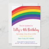 Eenvoudige uitnodiging van de regenboogpartij, reg (Voorkant)