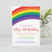 Eenvoudige uitnodiging van de regenboogpartij, reg (Staand voorkant)