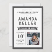 Eenvoudige uitnodiging van de Zwarte en Witte Grad (Voorkant)