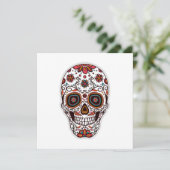 Eenvoudige uitnodiging van Dia de Muertos Floral S (Staand voorkant)