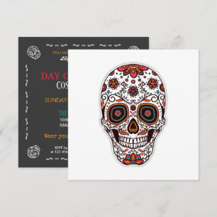 Eenvoudige uitnodiging van Dia de Muertos Floral S
