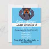 Eenvoudige uitnodiging van een dachshund-worsthond (Achterkant)