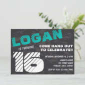 Eenvoudige uitnodiging van een moderne Teen Boy Bi (Staand voorkant)