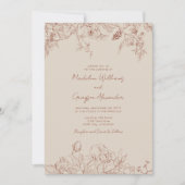 Eenvoudige uitnodiging van Elegance Boho Floral We (Voorkant)