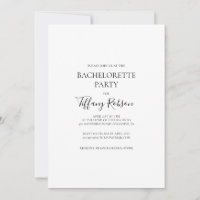 Eenvoudige uitnodiging van Elegant Bachelorette