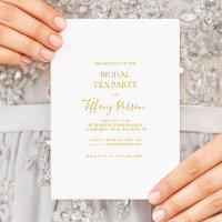 Eenvoudige uitnodiging van Elegant Gold Bridal Tea