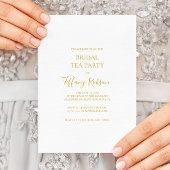 Eenvoudige uitnodiging van Elegant Gold Bridal Tea