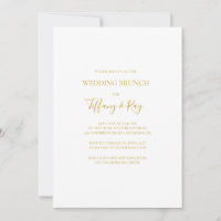 Eenvoudige uitnodiging van Elegant Gold Wedding Br