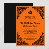 Eenvoudige uitnodiging van Elegant Halloween Costu (Voorkant / Achterkant)