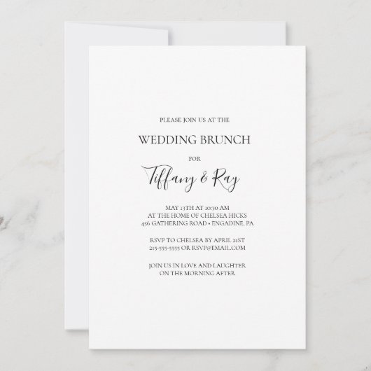 Eenvoudige uitnodiging van Elegant Wedding Brunch (Voorkant)