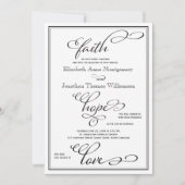 Eenvoudige uitnodiging van Faith Hope Love Script (Voorkant)