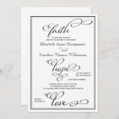 Eenvoudige uitnodiging van Faith Hope Love Script (Voorkant / Achterkant)