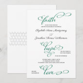 Eenvoudige uitnodiging van Faith Hope Love Script (Voorkant / Achterkant)