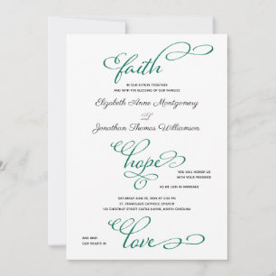 Eenvoudige uitnodiging van Faith Hope Love Script 